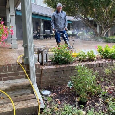 Backyard Cement Pressure Washing in Chattanooga TN by QualityPRO Power Washing