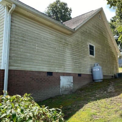 Dirty Vinyl Siding before Power Washing in Chattanooga TN by QualityPRO Power Washing