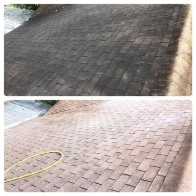 Before & After Roof Cleaning in Chattanooga TN by QualityPRO Power Washing