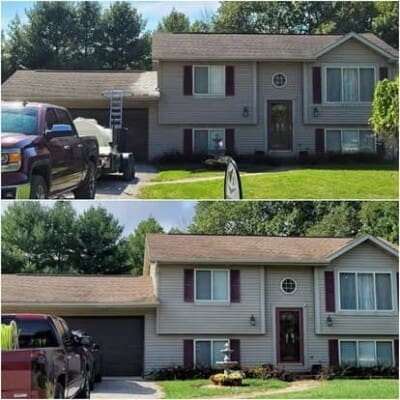 Before & After Roof Cleaning in Chattanooga TN by QualityPRO Power Washing