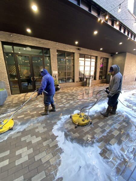 In Action Surface Cleaning at Adams Hotel in Chattanooga TN by QualityPRO Power Washing