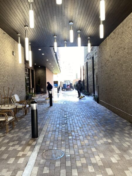 Adams Hotel In Action Brick Corridor Cleaning in Chattanooga TN by QualityPRO Power Washing