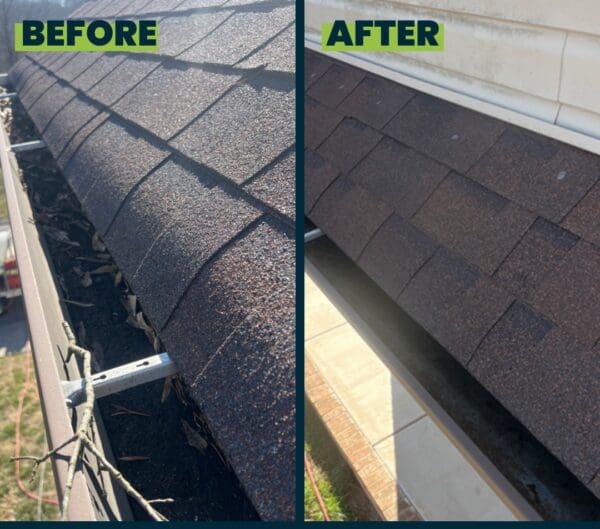 Before & After Gutter Cleaning in Chattanooga TN by QualityPRO Power Washing