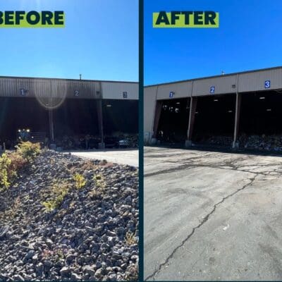 Commercial Metal Building Before and After Cleaning in Chattanooga TN by QualityPRO Power Washing