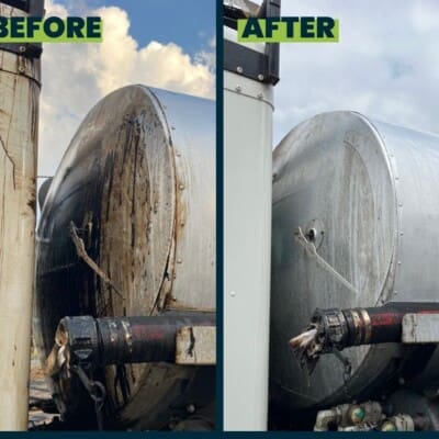 Before and After Truck Cleaning in Chattanooga TN by QualityPRO Power Washing