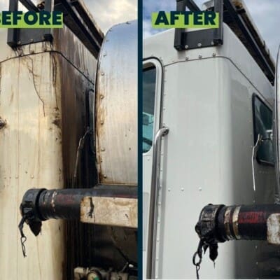 Before and After Truck Cleaning in Chattanooga TN by QualityPRO Power Washing