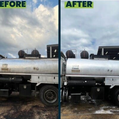 Before and After Truck Cleaning in Chattanooga TN by QualityPRO Power Washing
