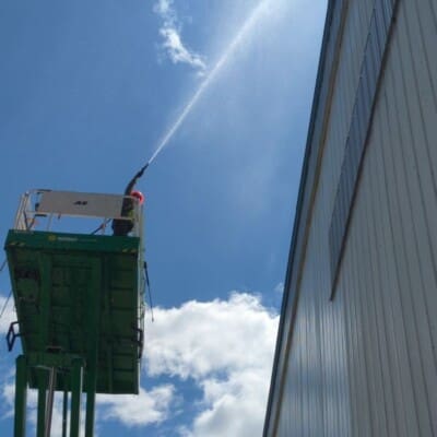In Action Pressure Washing Using Lift in Chattanooga TN by QualityPRO Power Washing