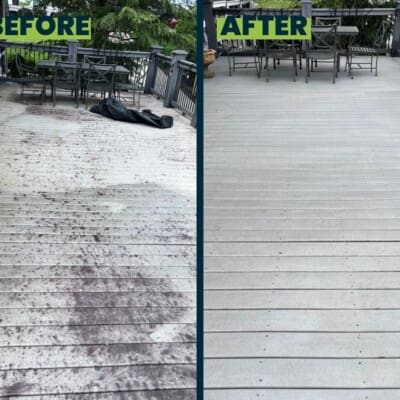 Before and After Marzi Deck Pressure Washing in Chattanooga TN by QualityPRO Power Washing