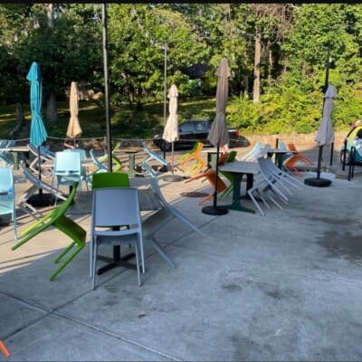 Massey's Kitchen Outside Dining Area Before Pressure Washing in Chattanooga TN by QualityPRO Power Washing