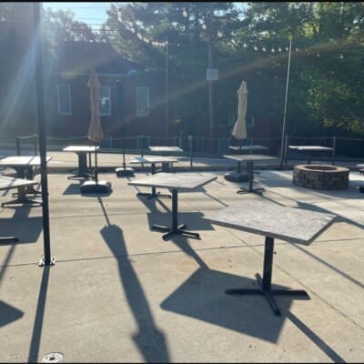 Massey's Kitchen Outside Dining Area Before Pressure Washing in Chattanooga TN by QualityPRO Power Washing