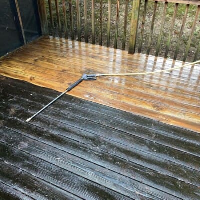 Before & after deck cleaning in Chattanooga TN by QualityPRO Power Washing