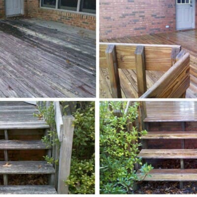 Before and After Wood Deck and Stairwell Pressure Washing in Chattanooga TN by QualityPRO Power Washing