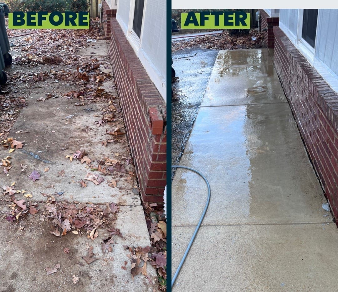Before and After Concrete Power Washing in Chattanooga TN by QualityPRO Power Washing