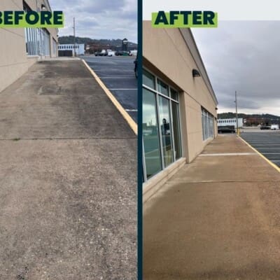 Before & after concrete pressure washing in Chattanooga TN by QualityPRO Power Washing