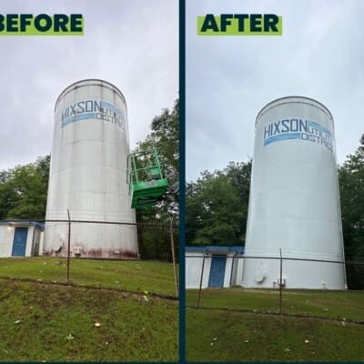 Before & after industrial cleaning in Chattanooga TN by QualityPRO Power Washing