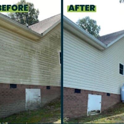 Before & After Soft House Washing in Chattanooga TN by QualityPRO Power Washing