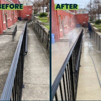 Before & after concrete pressure washing in Chattanooga TN by QualityPRO Power Washing