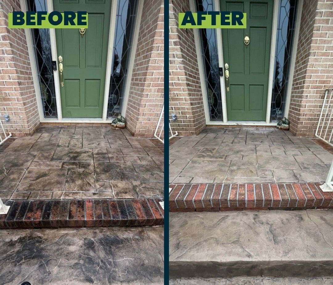 Before & after concrete pressure washing in Chattanooga TN by QualityPRO Power Washing