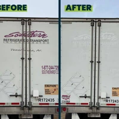 Before and After Pressure Washing Trucks in Chattanooga TN by QualityPRO Power Washing