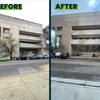 Before and After Parking Garage Pressure Washing in Chattanooga TN by QualityPRO Power Washing