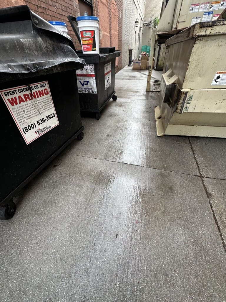 Completed Pressure Washing of Alleyway and Dumpsters in Chattanooga TN by QualityPRO Power Washing 
