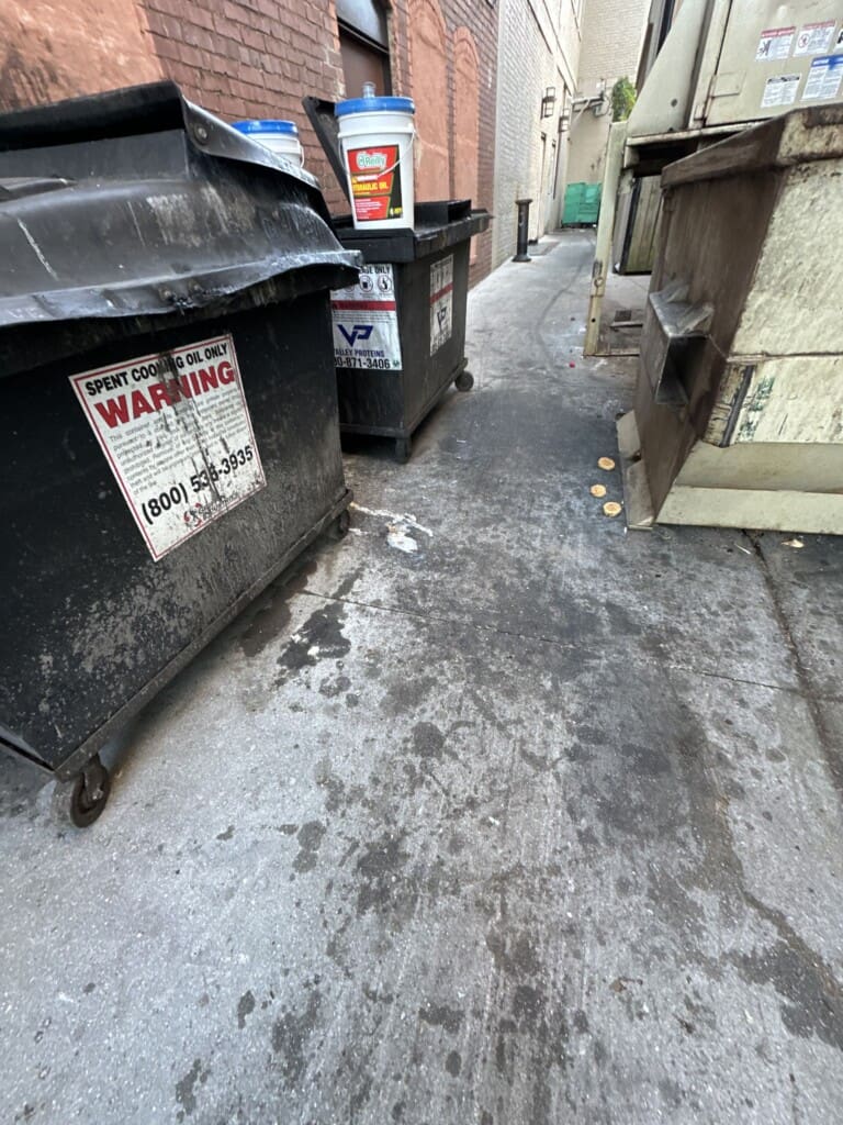 Before Dumpster and Alleyway Pressure Washing in Chattanooga TN by QualityPRO Power Washing 