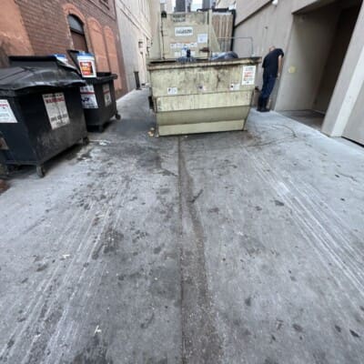 Before Dumpster and Alleyway Pressure Washing in Chattanooga TN by QualityPRO Power Washing 