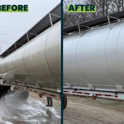 Before and After Fleet Cleaning in Chattanooga TN by QualityPRO Power Washing