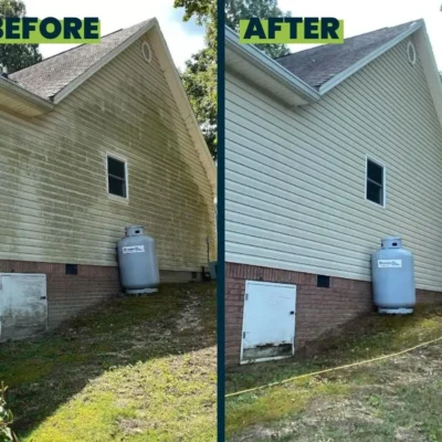 Before & After Soft House Washing in Chattanooga TN by QualityPRO Power Washing