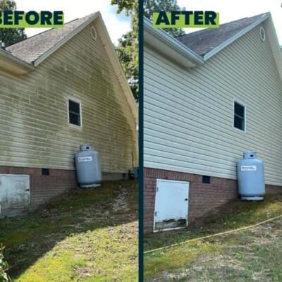 Before & After Soft House Washing in Chattanooga TN by QualityPRO Power Washing
