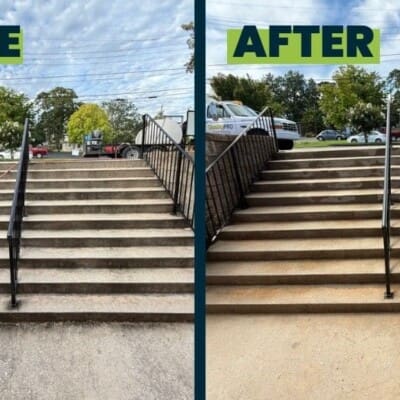Before and After City Stairwell Pressure Washing in Chattanooga TN by QualityPRO Power Washing