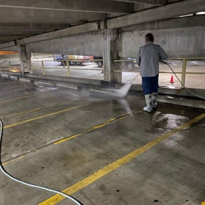 Parking Garage Pressure Washing in Chattanooga TN by QualityPRO Power Washing