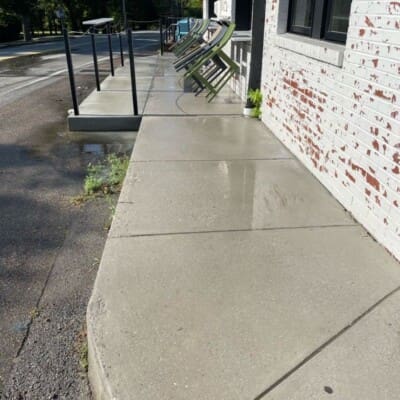 Massey's Kitchen After Front Building and Sidewalk Pressure Washing in Chattanooga TN by QualityPRO Power Washing