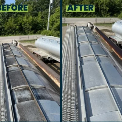 Before and After Fleet Truck Pressure Washing in Chattanooga TN by QualityPRO Power Washing