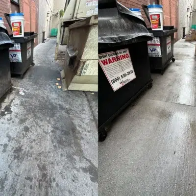 Back Alleyway Before and After Pressure Washing in Chattanooga TN by QualityPRO Power Washing