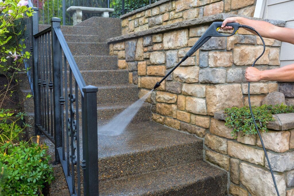 Active Concrete Stairwell Pressure Washing in Chattanooga by QualityPRO Pressure Washing