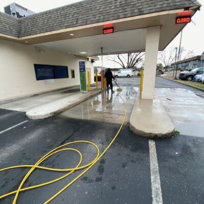 Drive Through Floor and Building Pressure Washing in Chattanooga TN by QualityPRO Power Washing
