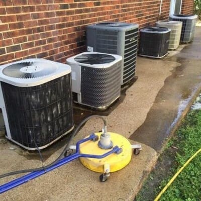 Back Sidewalk and Ventilation System Pressure Washing in Chattanooga TN by QualityPRO Power Washing