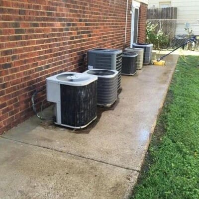 Back Sidewalk and Ventilation System Pressure Washing in Chattanooga TN by QualityPRO Power Washing