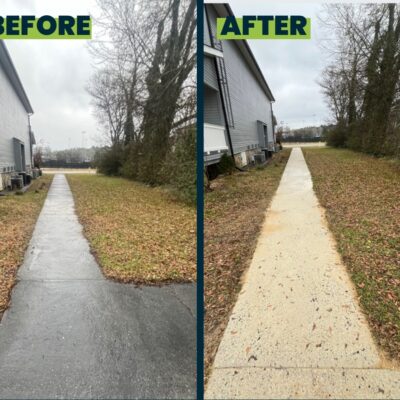 Before and After Concrete Walkway Pressure Washing in Chattanooga TN by QualityPRO Power Washing