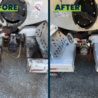 Before and After Hudson Tar Removal. You can see the before where everything is heavily stained and dirty. But after being cleaned in Chattanooga TN by QualityPRO Power Washing the tar and dirt has been completely removed and is back to Newer conditions