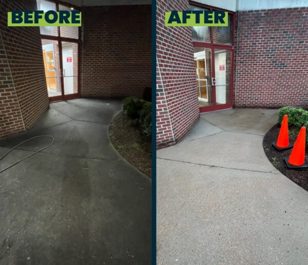 Erlanger Children's Hospital Entryway Pressure Washing Before and After Product in Chattanooga TN by QualityPRO Power Washing
