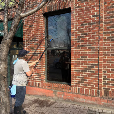 Window Washing and Cleaning Side Window At Hair Of the Dog Pub in Chattanooga TN by QualityPRO Power Washing