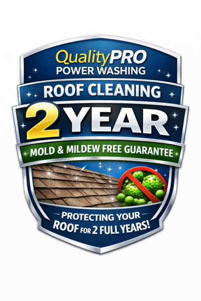 Qualitypro power washing roof cleaning 2 year mold  mildew free guarantee