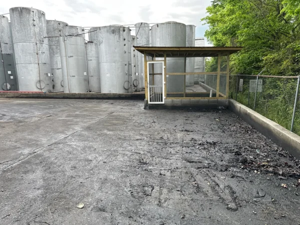 Fleet pressure washing completed on tanker trailers and a service truck, removing heavy road film, grime, and buildup to restore a brighter, cleaner finish and a more professional fleet appearance.