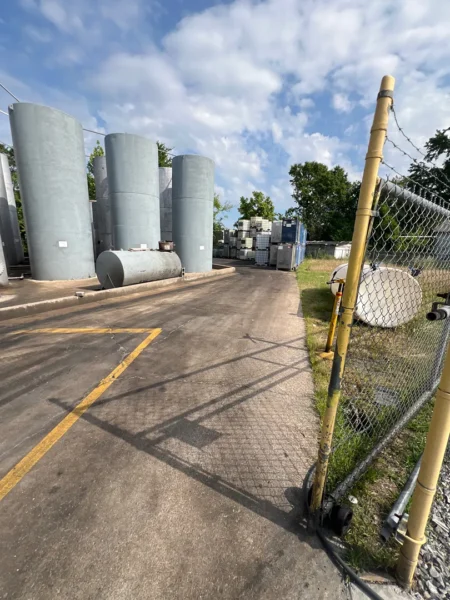 Fleet pressure washing completed on tanker trailers and a service truck, removing heavy road film, grime, and buildup to restore a brighter, cleaner finish and a more professional fleet appearance.