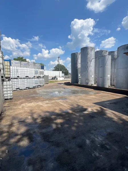 Fleet pressure washing completed on tanker trailers and a service truck, removing heavy road film, grime, and buildup to restore a brighter, cleaner finish and a more professional fleet appearance.