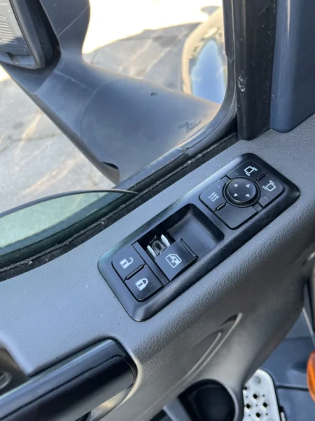 Pressure washing service completed on multiple semi trucks, focusing on the front end and upper cab areas to remove road film, grime, and buildup—leaving a cleaner, brighter finish and a more professional fleet appearance.