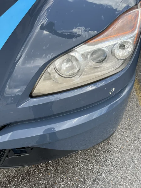 Pressure washing service completed on multiple semi trucks, focusing on the front end and upper cab areas to remove road film, grime, and buildup—leaving a cleaner, brighter finish and a more professional fleet appearance.